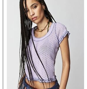 Free People Lavender Garner Tee Sz.S